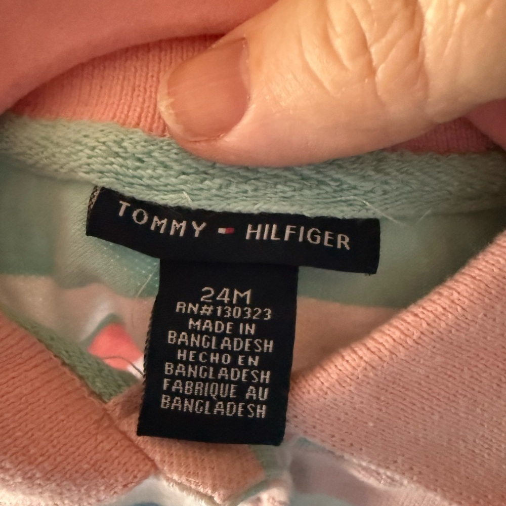 2 Tommy Hilfiger Kids Polos – Stripes & Lavender (Sizes 24M & 3T) - Picture 9 of 15
